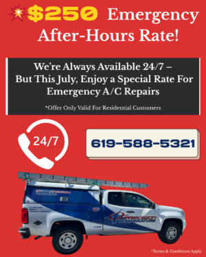 $250 Emergency After Hours Rate For A/C Repairs
